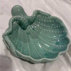 Light blue ceramic octopus dish